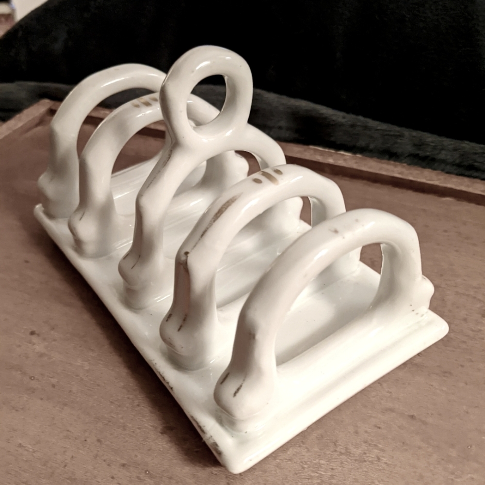 Antique, toast holder. Porcelain collector item. Numbered. By KPM Berlin, German